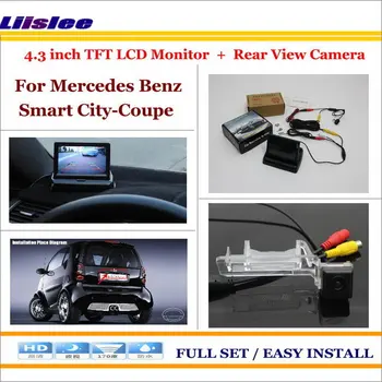

For Mercedes Benz Smart City-Coupe Car 4.3" Color LCD Monitor Screen & Back UP Reverse Camera 2 in 1 Rearview Parking System