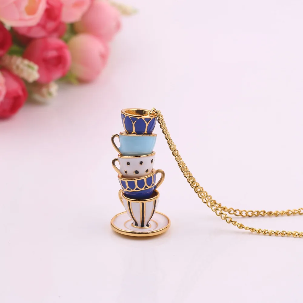 

Fashion Accessories Teacup Long Necklace Chain Sweater Chain Jewelry Men And Women