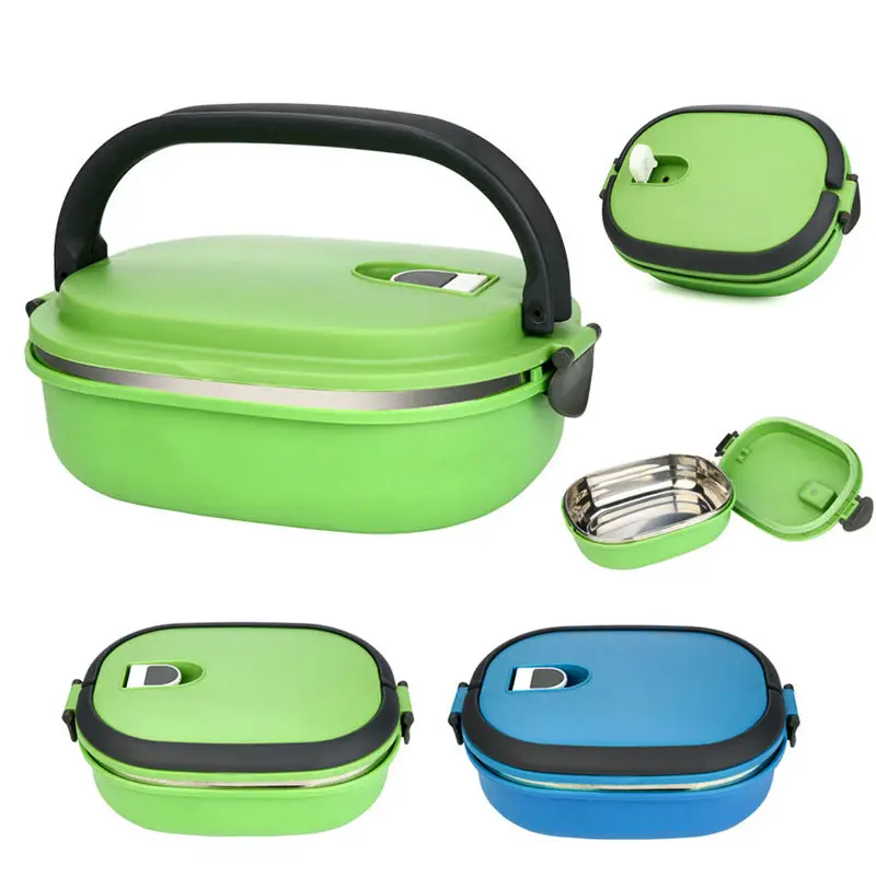 

19 x 13.5 x7.5cm Picnic Lunch Box Travel Students Office Workers Single Stainless Steel Insulation Lunch Bento Food Box