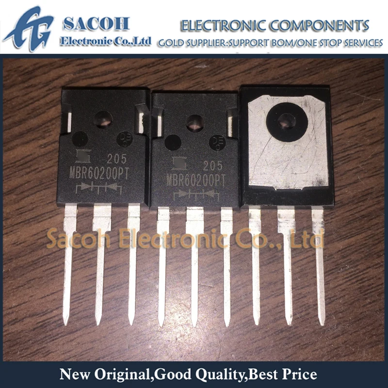 

New Original 10PCS/Lot MBR60200PT OR MBR60200WT MBR60200 60200 TO-247 60A 200V Schottky Barrier Diode