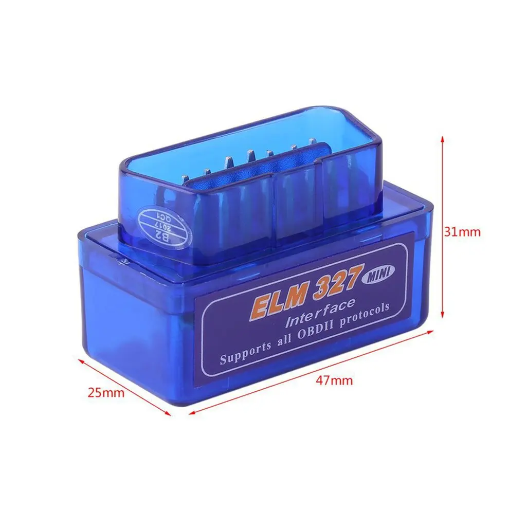 Мини Портативный ELM327 V2.1 OBD2 II Bluetooth диагностический авто интерфейс сканер Синий Премиум ABS диагностический инструмент