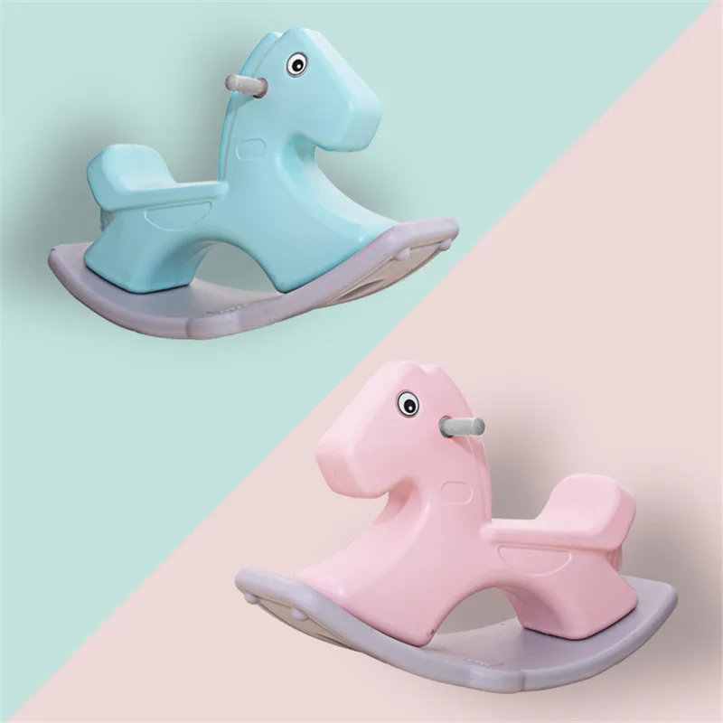 

Indoor Family Amusement Park Accessories Safety Playpen for Infants Thickening Large Rocking Horse Plastic Music Baby Trojan Toy