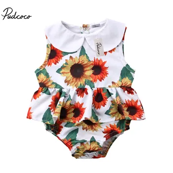 

Cute Kids Baby Girls Flower Ruffle Romper Dress Jumpsuit Outfits Clothes Sunsuit New Arrival Infant Girl Casual Rompers Sunsuits