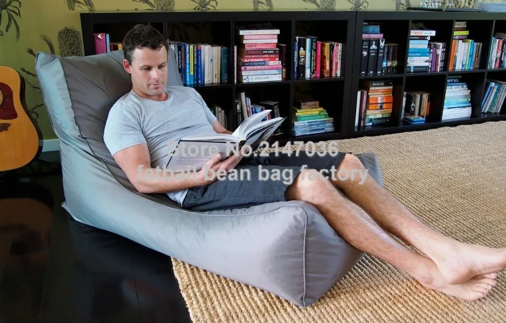 Light grey bean bag garden chair, outdoor patio hammock seat, living room beanbag sofa seats