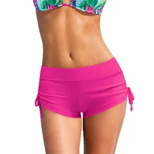 Женские Шорты однотонные бикини купальные плавки одежда для плавания Стильные шорты нижняя часть пляжное бикини Mujer розовый красный# WS