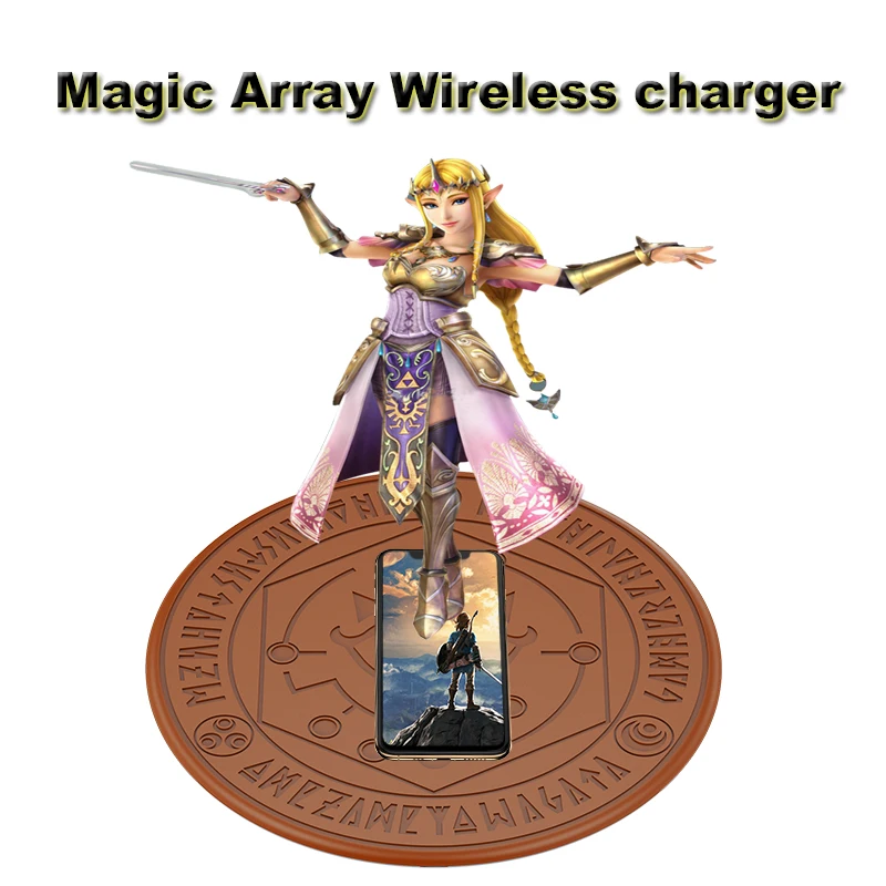 

Brown orange Magic Array Wireless Charger 10W Magic Circle Qi Wireless Universal Fast Charger Charging Pad with Box