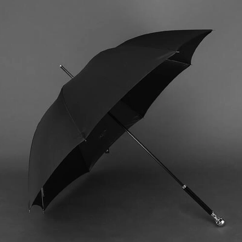 Череп с длинной ручкой мужской и женский студенческий креативный непромокаемый солнцезащитный черный клей зонтик подарок на день рождения солнцезащитный козырек