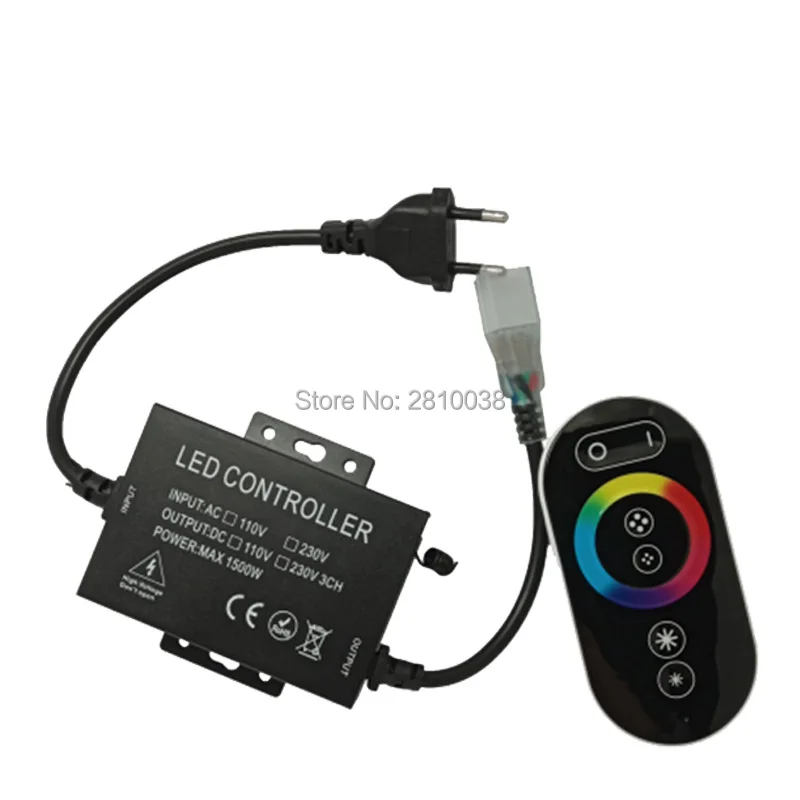 

2 pcs/lot Wireless 6 button touch Full color controller AC 110/220V rgb led controller common anode 3H led rgb controller
