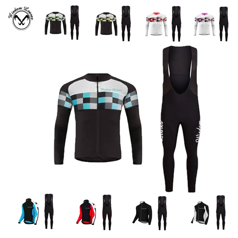 

Wisdom leaves Spring Cycling Jersey Set Ropa Ciclismo MTB Full Sleeve Bike Jersey Clothing Maillot Biciclet Cycling Kit Jersey
