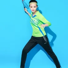 Женская одежда для бадминтона, Теннисный костюм, брюки, быстросохнущая одежда, спортивный комплект с длинными рукавами