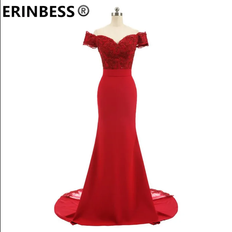 ERINBESS Robe De Soiree Mermaid Navy Blue Long Prom Dresses Party Elegant Vestido De Festa Long Evening Gown 2019