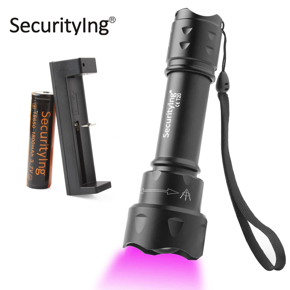 

SecurityIng Infrared IR 850nm Night Vision LED Flashlight Torch 38mm Lens Zoomable Outdoor Hunting Flash Light + 18650 Battery
