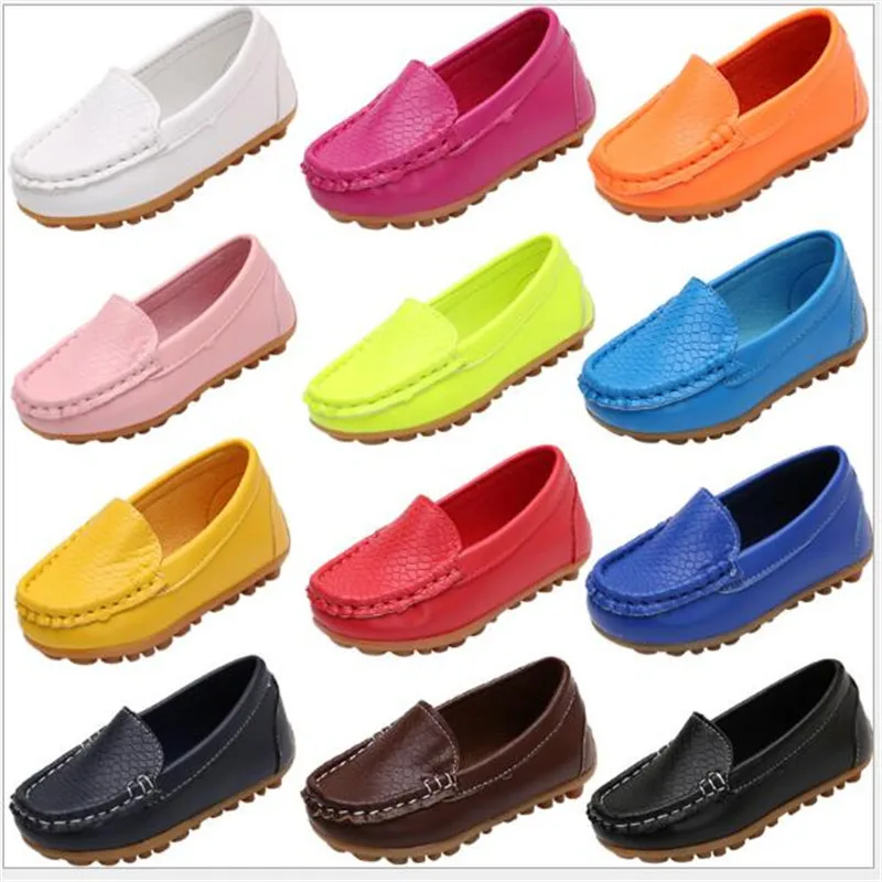 

Best-selling 2018 new PU leather children's shoes soft bottom solid color children's shoes boys lightweight casual shoe