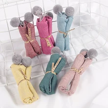 Осенне-зимние детские повседневные однотонные средние плотные треугольные весенние клетчатые шарфы в горошек для маленьких девочек