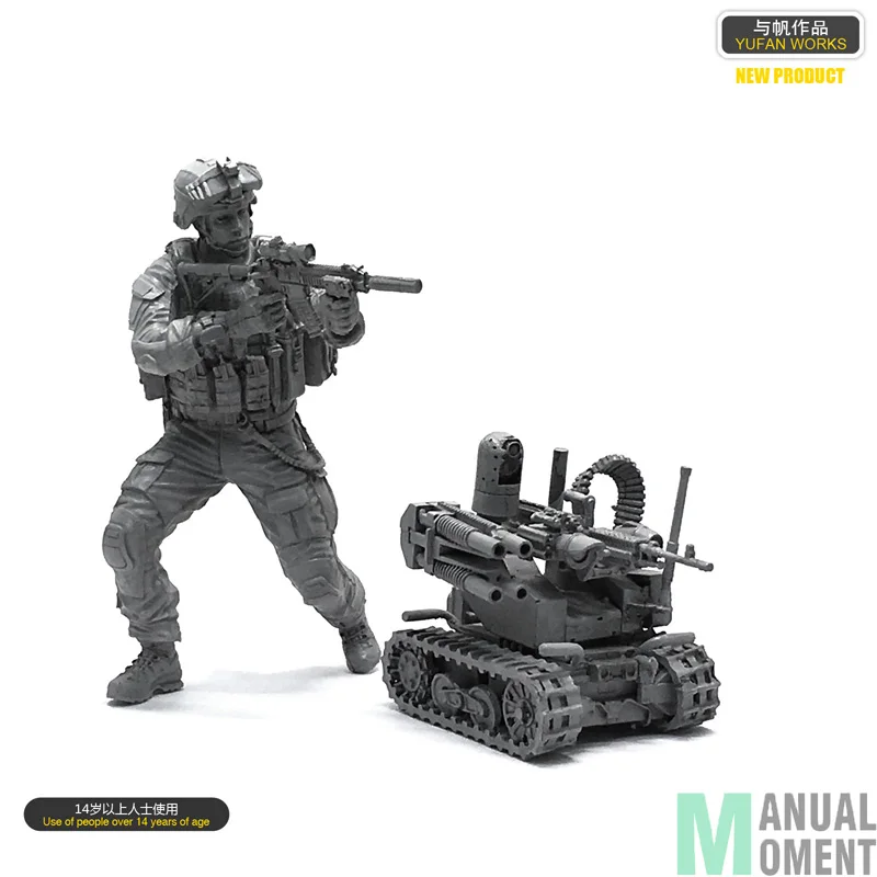 

High Quality Miniature 1/35 US Navy Seal Commando Soldiers And Fighting Robots Individual Soldier Resin Model Figure Kit LOO-21
