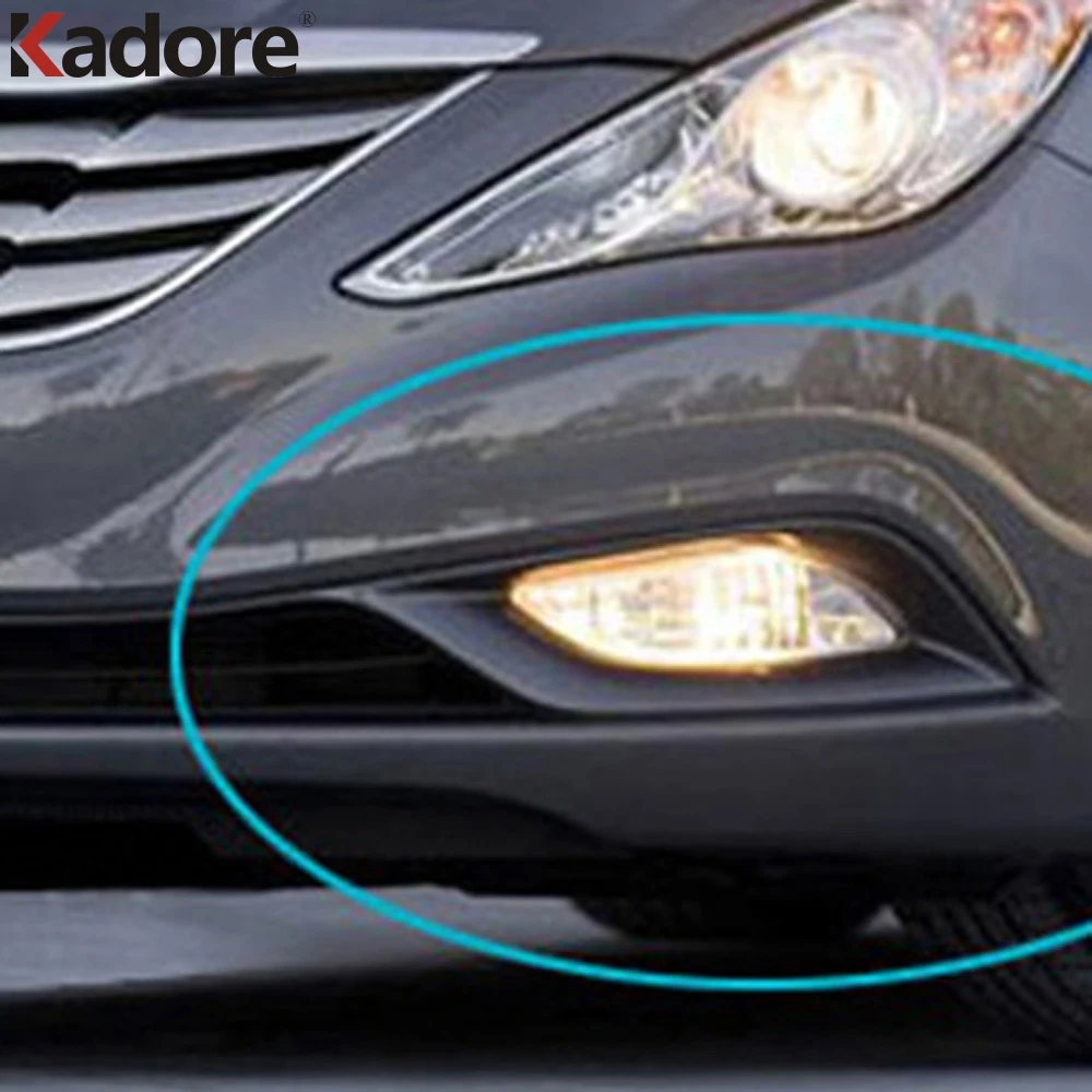 Для hyundai Sonata i45 2011 2012 2013 ABS Хром Передняя фара противотуманная фара накладка противотуманная фара рамка протектор Авто аксессуары