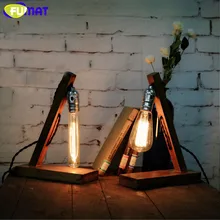 FUMAT винтажная натуральная деревянная основа для настольной лампы с лампой Эдисона настольная лампа Лофт Промышленные Ретро настольные лампы для кафе кабинета
