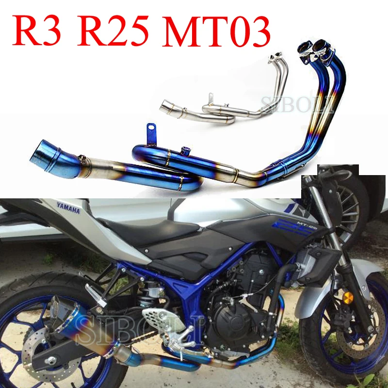 For Yamaha YZF R3 R25 MT-03 Motorcycle Slip On Exhaust Muffler Pipe Connect Pipe 