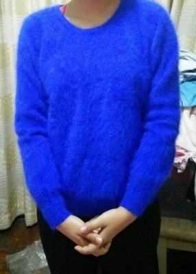 Новые оригинальные норковый кашемировый женский кашемировый свитер вязанный чистый норковая куртка подгонянный цвет shippingM44 - Цвет: Синий
