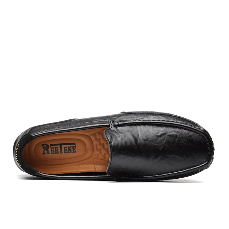 Hommes Haute Qualité Cuir De Mode Black yellow Mocassins Gommino Appartements Conduite Marque blue white Doux Chaussures Reetene Véritable Occasionnels c34RqSL5Aj