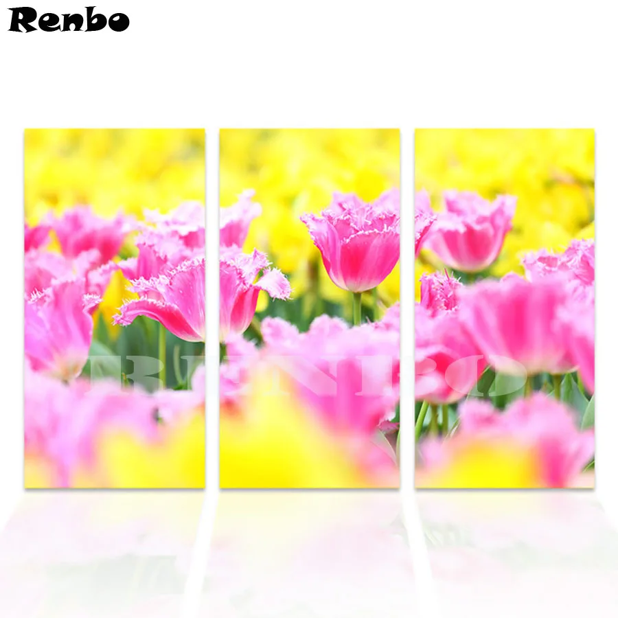 

3pcs Diamond embroidery Flower 5D diy diamond painting cross stitch kit crystal diamond mosaic Garden Scenery wedding decoration