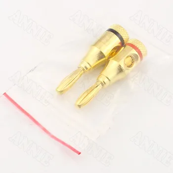 

10pcs/lot Solderless Speaker Horn Wire Socket Large Gold Plated For Budweiser Banana Plug Connector