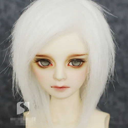 Белый длинный BJD кукла парик мех для дяди 1/3 1/4 1/6 1/8 1/12 полный Размеры кукла HH51