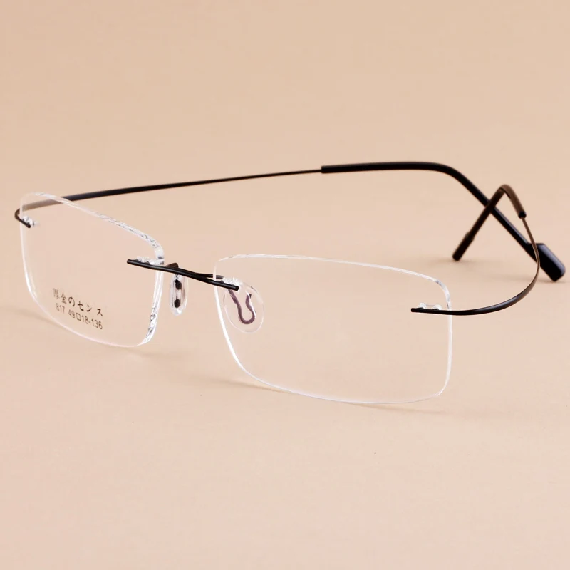 Memory alloy frames ultra light legs flexible glasses frame frameless