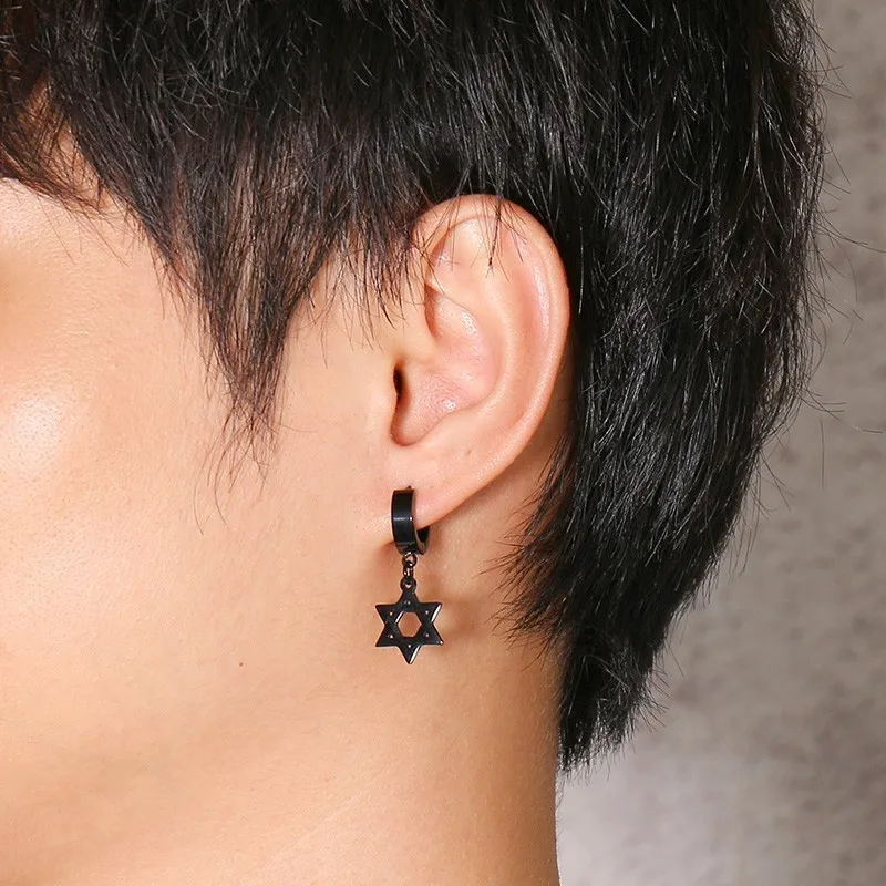 Pendientes De David Star Para Hombres Pendientes De Colgante Pendientes De David Star Para Hombres Pendientes De Colgante