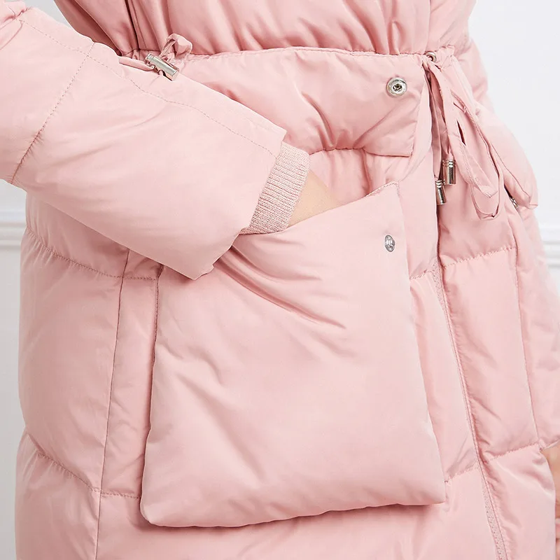 BOSIDENG winter women down coat LONG winter thickening down jacket real fox fur warm outwear hooded thicken light soft B1601246