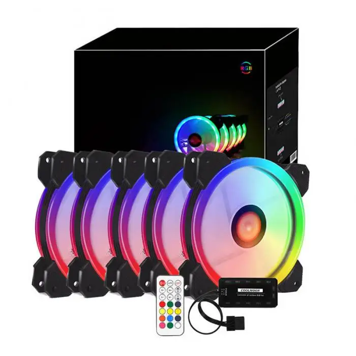 RGB PC вентилятор 12 В 6 Pin 12 см охлаждающий вентилятор с контроллером для компьютера бесшумный игровой чехол Новое поступление