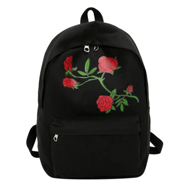 Preppy Fleur Femmes Toile Dos Rose Décontracté Sacs À Broderie 2IWEYDH9