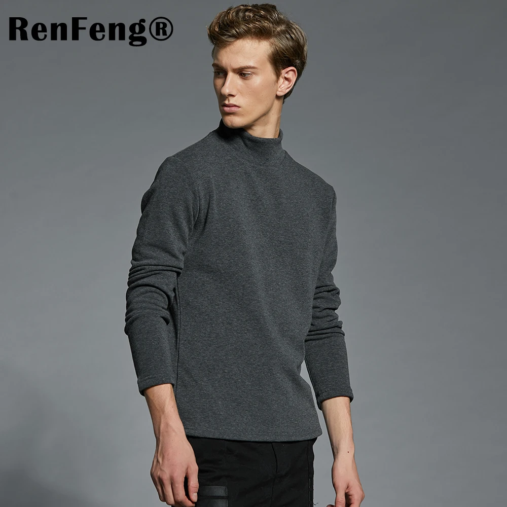 Men's Cotton Undershirts Underwear Long Sleeved Undershirt Spring Turtleneck Shirts Bodybuilding Solid Color Thermal Basic Shirt (8)
