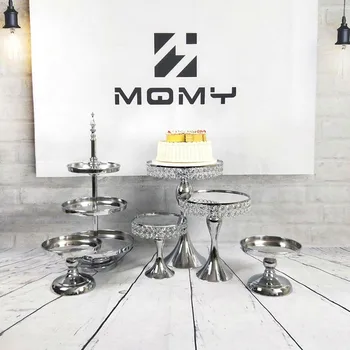 

Wedding Party Or Baby Show Decoration Silver Set Mirror Cupcake Cake Stand