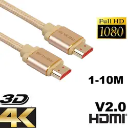 Кабель HDMI-HDMI видео Позолоченные кабели HDMI 2,0 4 k кабель для HD ТВ ЖК-дисплея ноутбука PS3 проектор компьютерный кабель