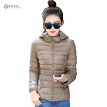 Зимняя куртка женская новая горячая осень зима плюс размер пуховик женская короткая верхняя одежда однотонная молния с капюшоном пуховик OK857