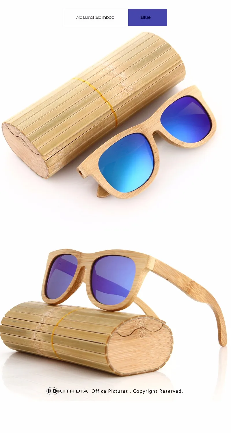 KITHDIA Дерево Солнцезащитные очки поляризованные Для мужчин фирменные очки для вождения бамбуковые деревянные солнцезащитные очки кадров