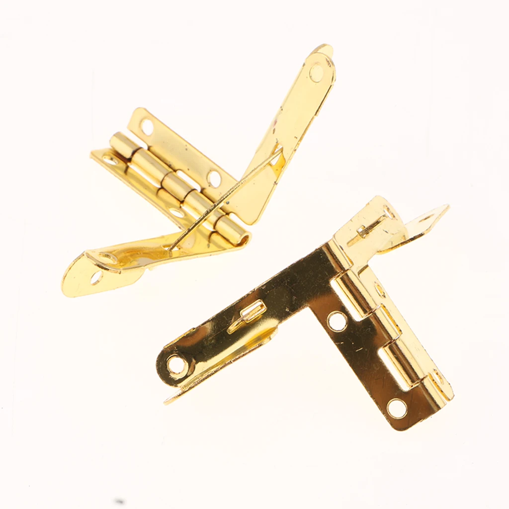 20pcs 90 Degree Angle Support Spring Hinges Door Hinge for Small Jewelry Wine Case Cabinet Watch Box Wooden Lid