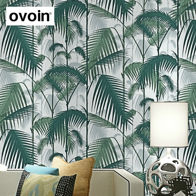 Vert Tropical Palmier Feuilles Papier peint Bois Jungle Forêt mur rouleau de papier