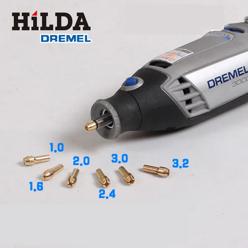

6 pcs Multifunctional Mini Drill Chuck for Dremel Rotary Tool 1mm/1.6mm/2mm/2.4mm/3.0mm/3.2mm Dremel Accessories