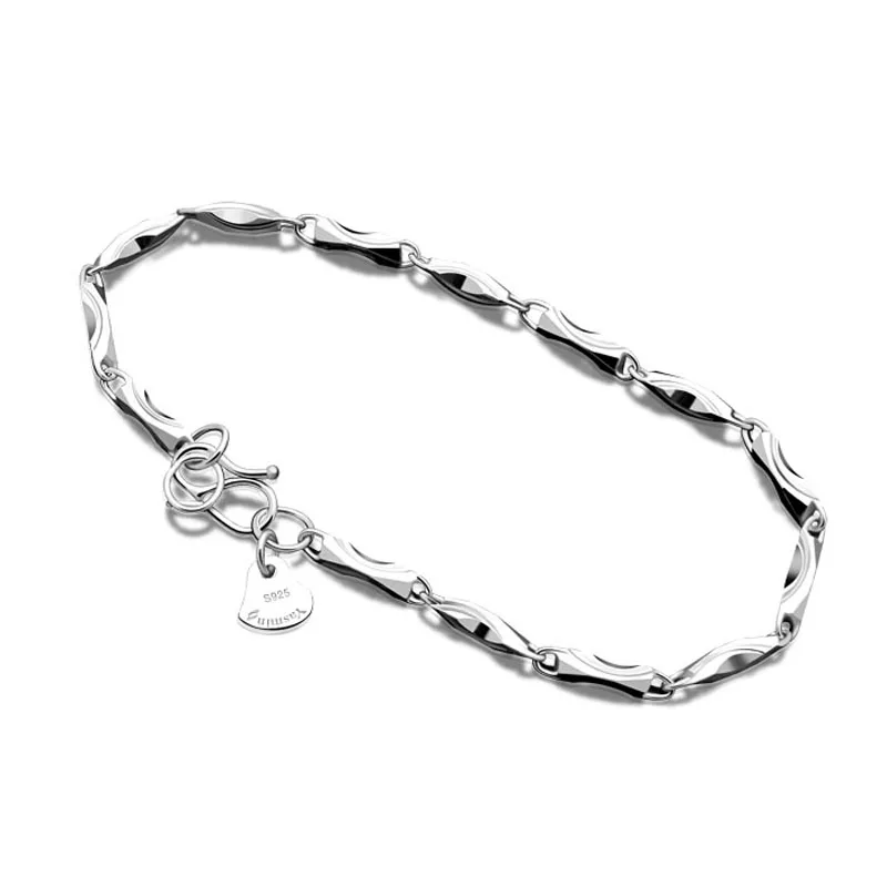 

High quality sterling silver man jewelry Bangle Fashion simple solid 925 silver bracelet for men/boys. 3MM20cm Silver Bangle