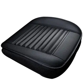 

1pcs Car Seat Cover without Backrest PU Leather Bamboo Charcoal Car Seat Cushion Automobiles Protective Non-slip Cover Seat