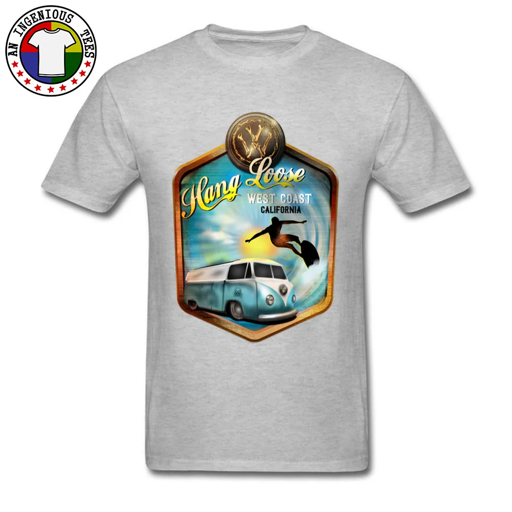 Latest Mens Tops & Tees Hang Loose Street Tshirts Cotton Fabric Short Sleeve Printed Tshirts Crew Neck Wholesale Hang Loose grey