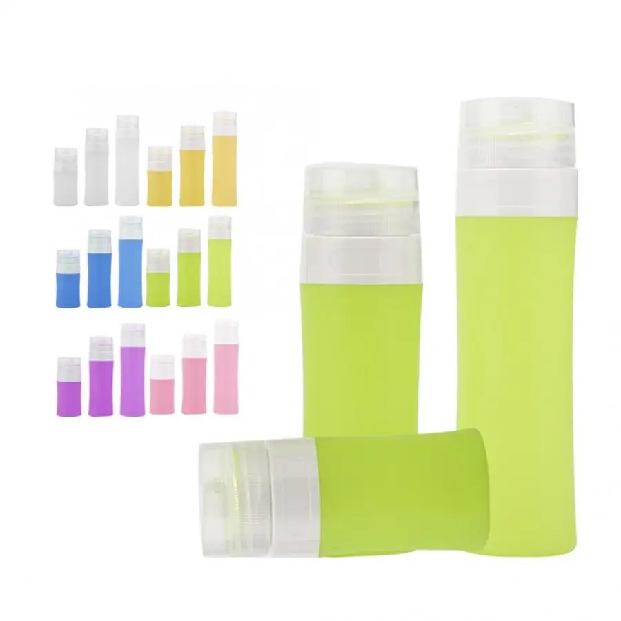 

3Pcs Empty Cosmetic Containers Set Soft Silicone Essential Oil Lotion Bottles Kit Makeup Dispenser Bottle Containers Travel Set