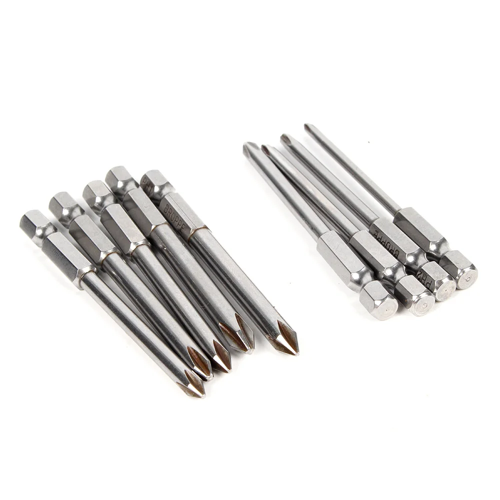 

9pcs 75mm Antislip Long Bits Impact Screwdriver Drill Bit Screw Driver Head Driver Bit Hex Torx Shank Cross Phillips Magnetic