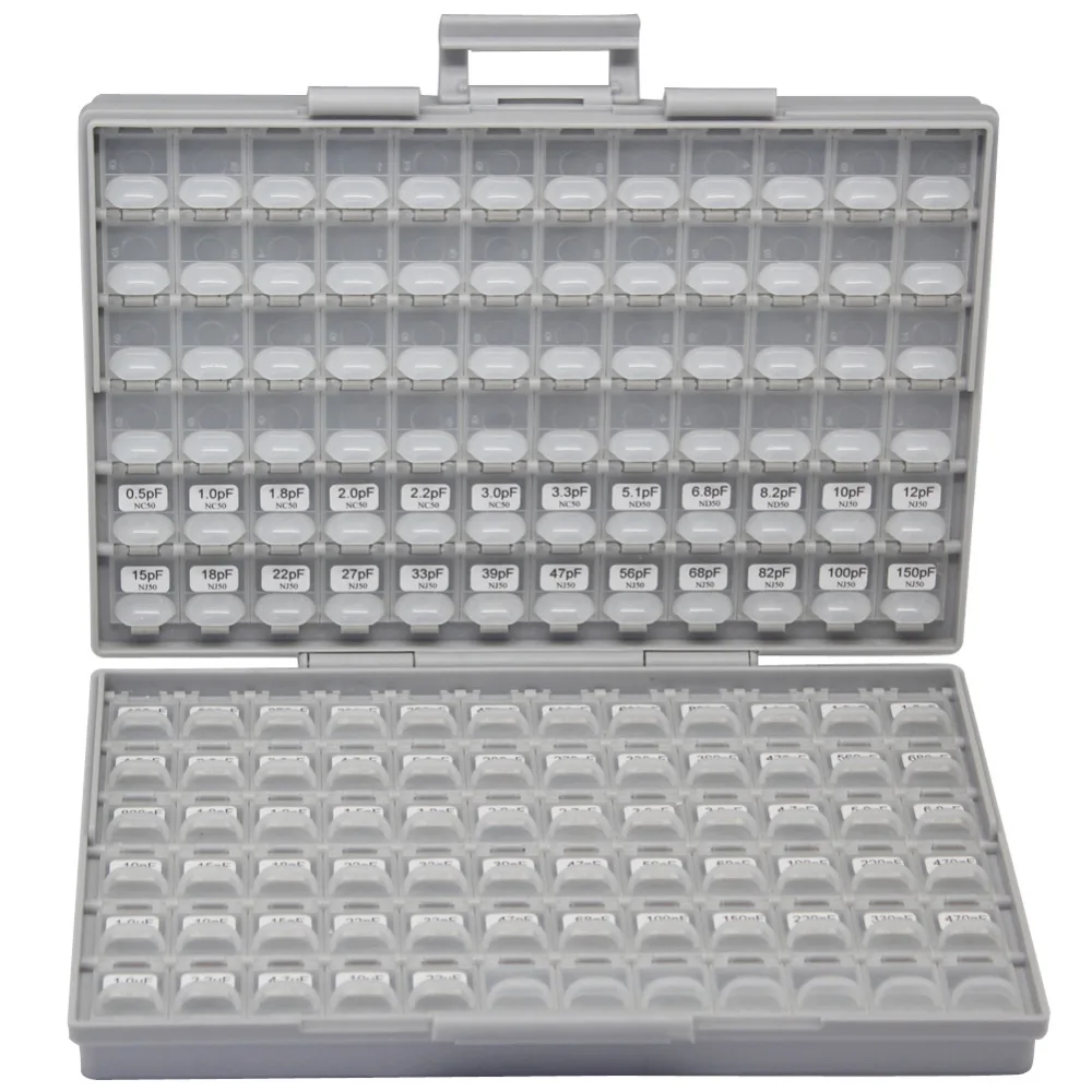 AideTek SMD 1206 коробка с конденсаторами Kits до 22 мкФ 89V x 50pcs X7R NPO распределенные