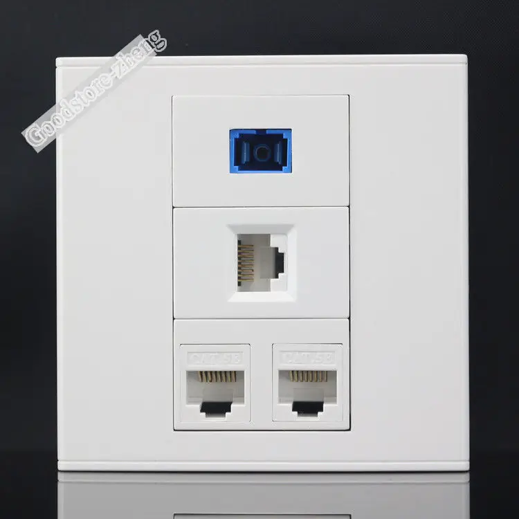 ethernet cable tracer Wall Face Plate Fiber Optical LC Connector Coupler +RJ45 CAT6 Socket Faceplate ethernet tracer