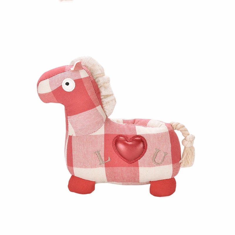 Plush Animals Horse Toy Decoration Crafts Trojan Mobile Phone Holder Toy Children Baby Birthday Gift Animal Figurines Toys
