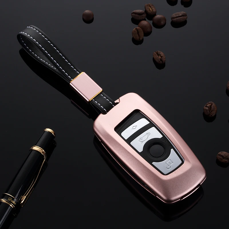 

QHCP Aluminum Alloy Car Key Cover Case Fob Frame For BMW 520 525 730li 740 118 320i 1 3 5 7 Series X3 X4 M3 M4 M5 Fashion Smart