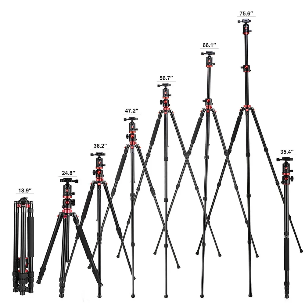 Zomei M8 Professional Camera Tripod 75-inch Portable Compact Aluminum GO System Tripod With Ball Head for Canon Nikon Sony DSLR